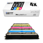 4x Alternative Toner für Epson C13S050556 C13S050554 C13S050557 C13S050555: Schwarz + Cyan + Magenta + Gelb