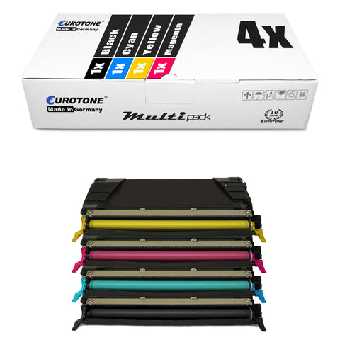 4x Alternative Toner für Lexmark 00C5222CS 00C5222YS 00C5222MS 00C5222KS: Schwarz + Cyan + Magenta + Gelb