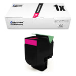 1x Alternativer Toner für Lexmark 80C0X30 Rot Magenta 800X3