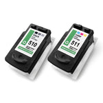 2x Alternative Tintenpatronen XXL für Canon PG510 CL511 2970B010: 2972B001 Color + 2970B001 Schwarz