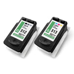 2x Alternative Tintenpatronen XXL für Canon PG512 CL513 2970B010: 2971B001 Color + 2969B001 Schwarz