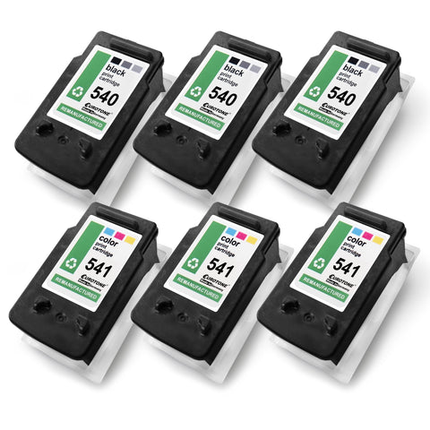 6x Alternative Tintenpatronen für Canon PG540XL CL541XL 5225B006: 3x 5226B005 Color + 3x 5222B005 Schwarz