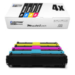 4x Alternative Toner XXL für HP CF400X-03X 201X: Schwarz + CF401X Cyan + CF403X Magenta + CF402X Gelb