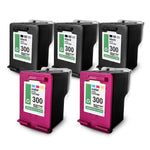 5x Alternative Tintenpatronen für HP 300XL: 2x CC644EE Color + 3x CC641EE Schwarz