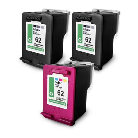 3x Alternative Tintenpatronen für HP 62XL: C2P07AE Color + 2x C2P05AE Schwarz