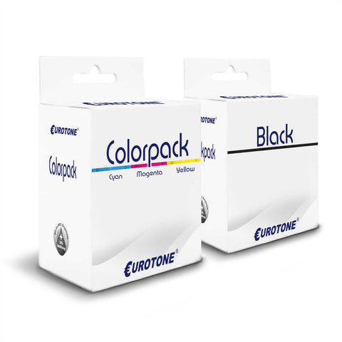 2x Alternative Tintenpatronen für Canon BCI24BK BCI24C 6881A051: 6882A002AB Color + 6881A002AB Schwarz