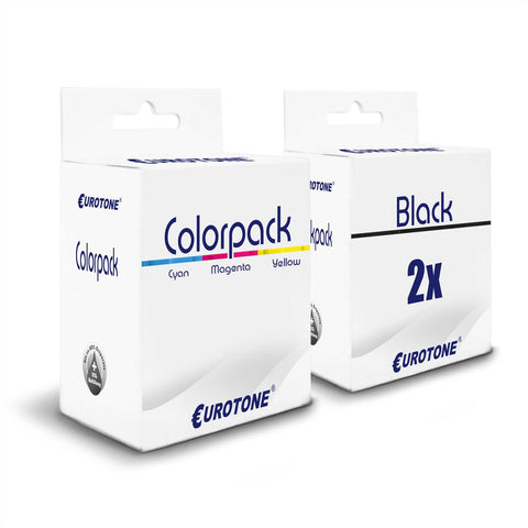 3x Alternative Tintenpatronen für Canon BCI24BK BCI24C 6881A051: 6882A002AB Color + 2x 6881A002AB Schwarz