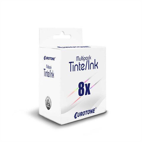 8x Alternative Tintenpatronen für Lexmark 100XL 14N1921E: 2x K 14N1092E Schwarz + 2x C 14N1093E Cyan + 2x M 14N1094E Magenta + 2x Y 14N1095E Gelb