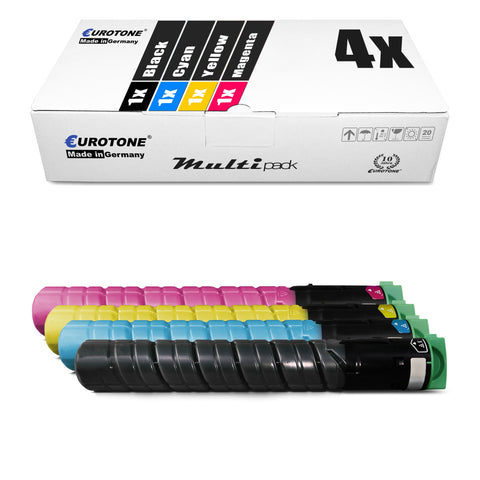 4x Alternative Toner für Ricoh 841196 841198 841199 841197: RHC2550EK Schwarz + RHC2550EC Cyan + RHC2550EM Magenta + RHC2550EY Gelb