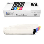 4x Alternative Toner für OKI 44059167 44059168 44059166 44059165: Schwarz + Cyan + Magenta + Gelb