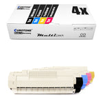 4x Alternative Toner für OKI 43865723 43865721 43865724 43865722: Schwarz + Cyan + Magenta + Gelb