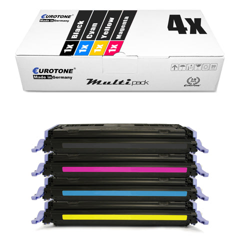 4x Alternative Toner für HP Q6000A-03A 124A: Schwarz + Q6001A Cyan + Q6003A Magenta + Q6002A Gelb