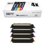 4x Alternative Toner für HP Q5950A-53A 643A: Schwarz + Q5951A Cyan + Q5953A Magenta + Q5952A Gelb