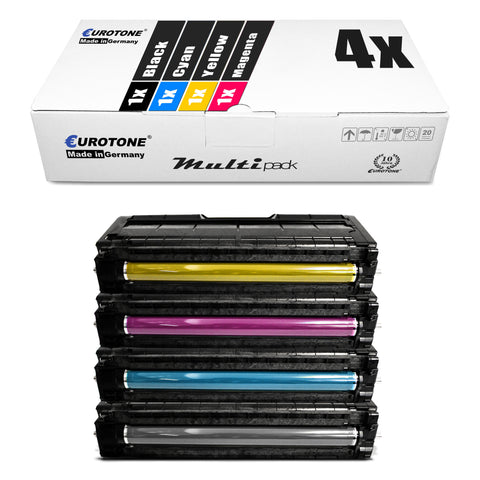 4x Alternative Toner für Ricoh 407545 407543 407544 407546: Schwarz + Cyan + Magenta + Gelb SPC250 SPC260 SPC261