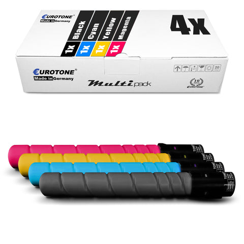 4x Alternative Toner für Konica Minolta TN-512K Schwarz + TN-512C Cyan + TN-512M Magenta + TN-512Y Gelb A33K152 A33K252 A33K352 A33K452